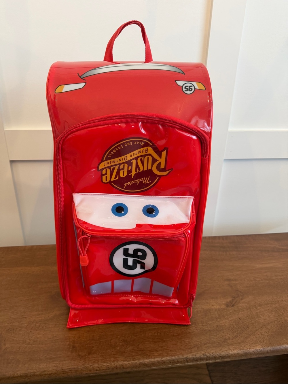 Lightning McQueen Cars Rolling Suitcase Disney Pixar Kids 3D Overnight Toy Bag